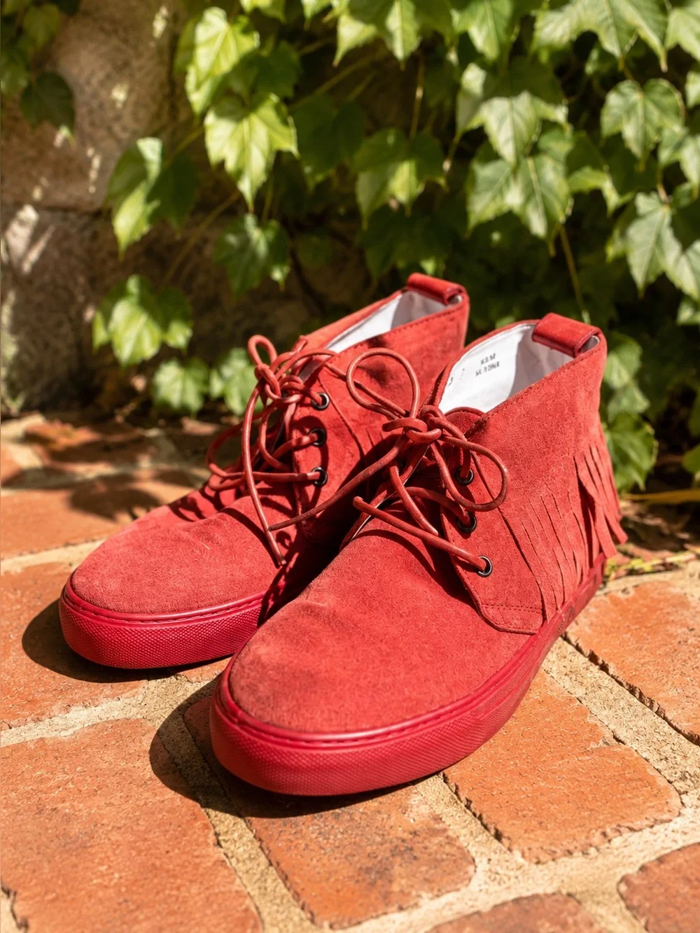 DEL TORO Men's Italian Vibrant Red Chukka Boots/Sneakers with Suede Finish, 7